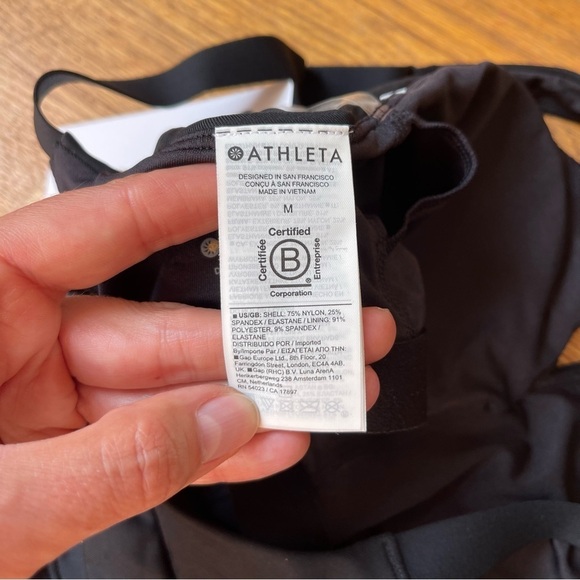 NEW Athleta Crossed Bikini Top Black A-C Cup 535779 Size Medium NWT - Picture 6 of 6